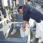 豊川市　お寺様の墓地にて墓石工事です。